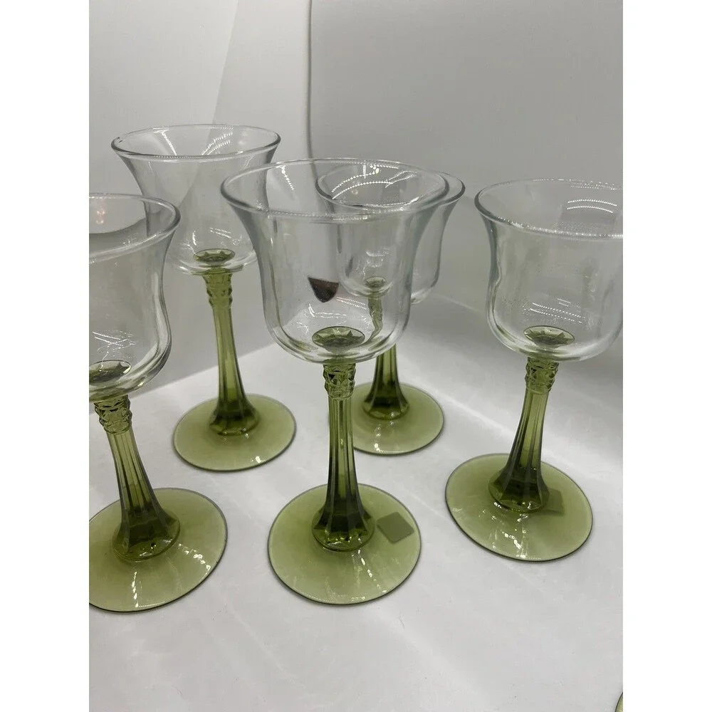 3 candle holders green clear glass tall table Partylite made in usa spring
